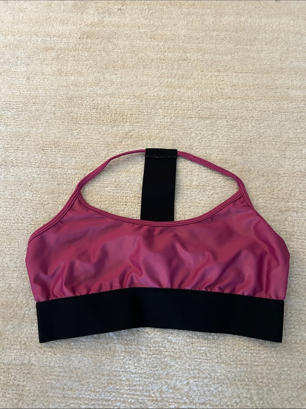 Noli  Stretch Pink Sports Bra with Black Support T Band